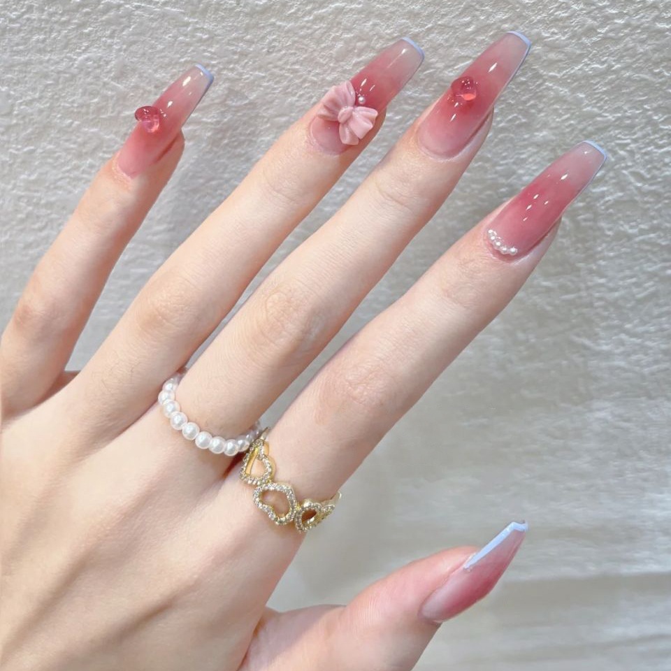 24Pcs/Box Blush France T Long  - Nail Art France ulasan dan harga