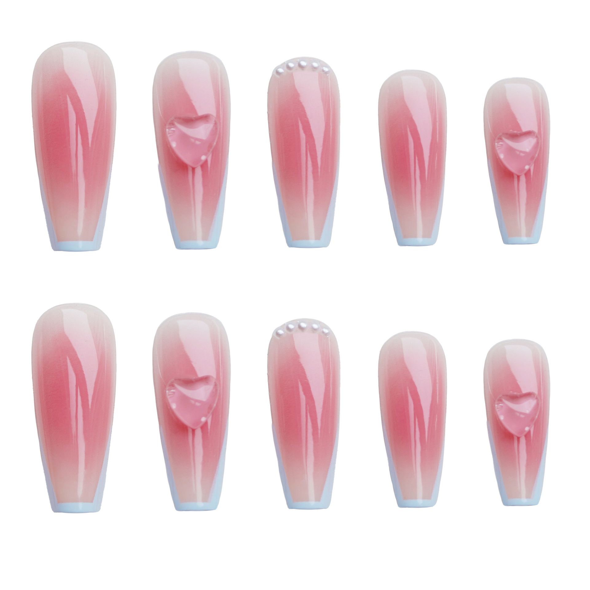 24Pcs/Box Blush France T Long  - Nail Art France ulasan dan harga