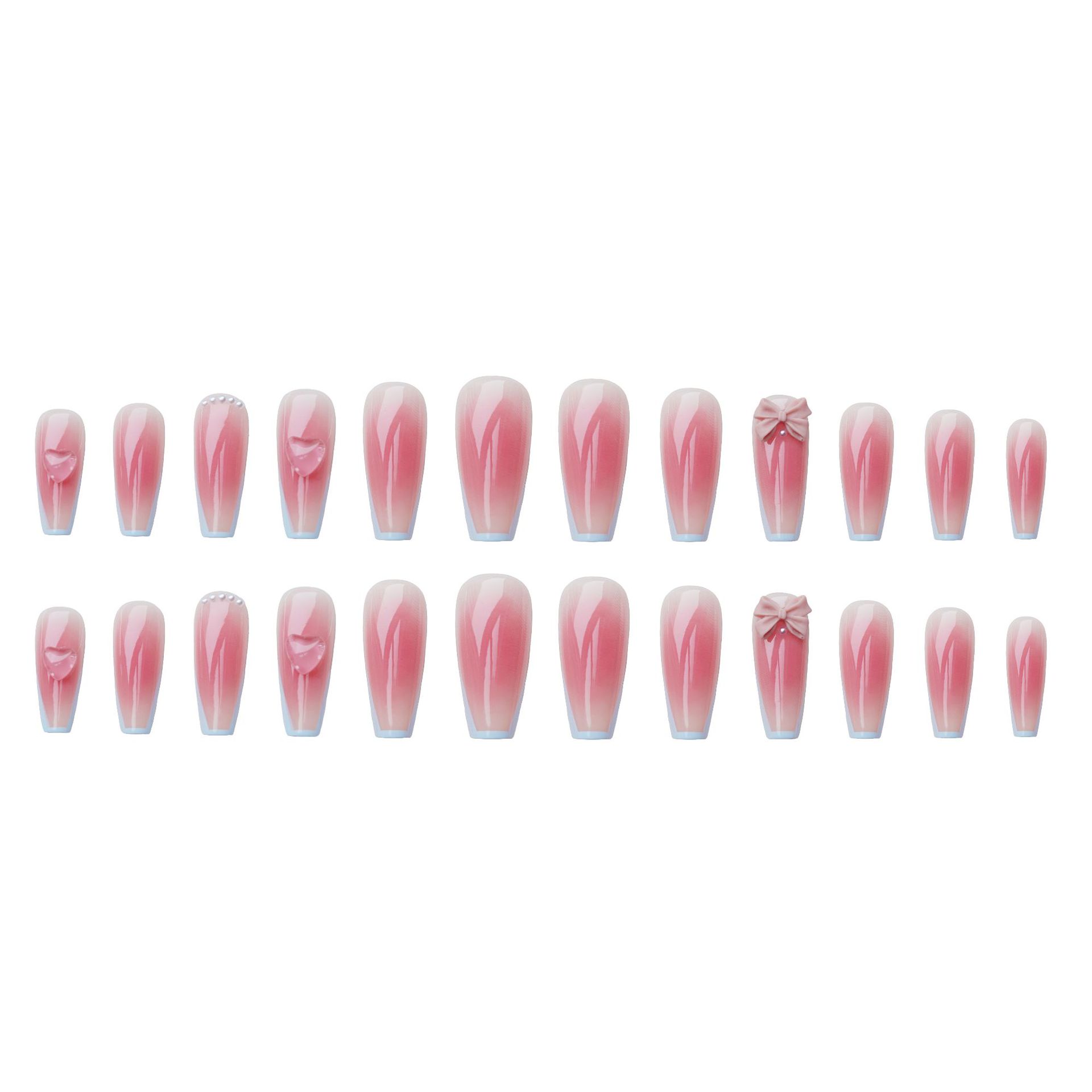 24Pcs/Box Blush France T Long  - Nail Art France ulasan dan harga