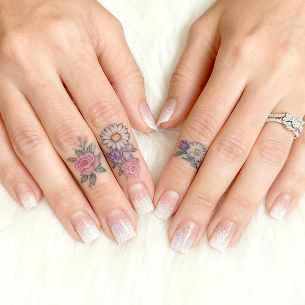 Glitter Short Fake Nail Tips W - Nail Art Natural Pink ulasan dan harga