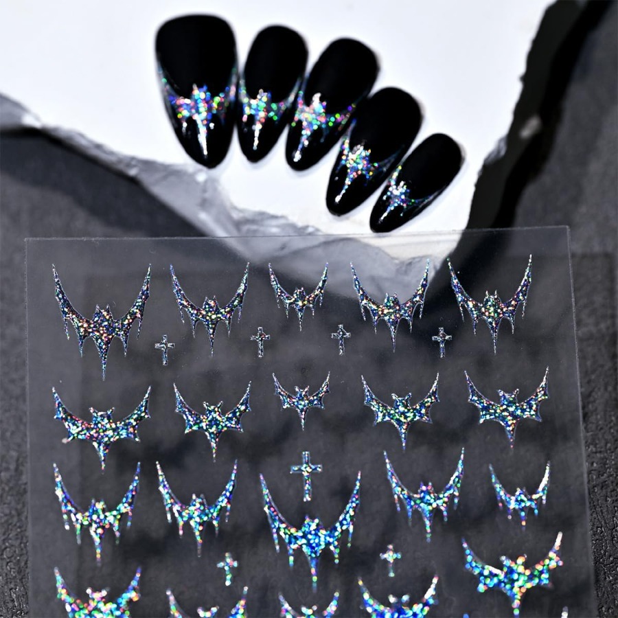 3 Sheets Halloween Nail Sticke - Nail Art Glitter ulasan dan harga