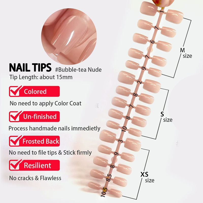 30Pcs French Gradient Short Ba - Nail Art Pink ulasan dan harga