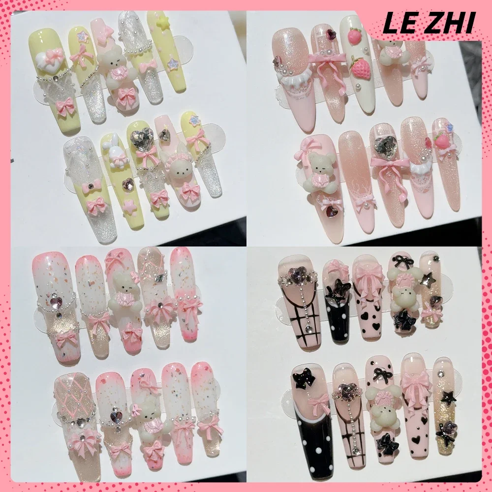 10Pcs Long Coffin Stiletto Lit - Nail Art France ulasan dan harga