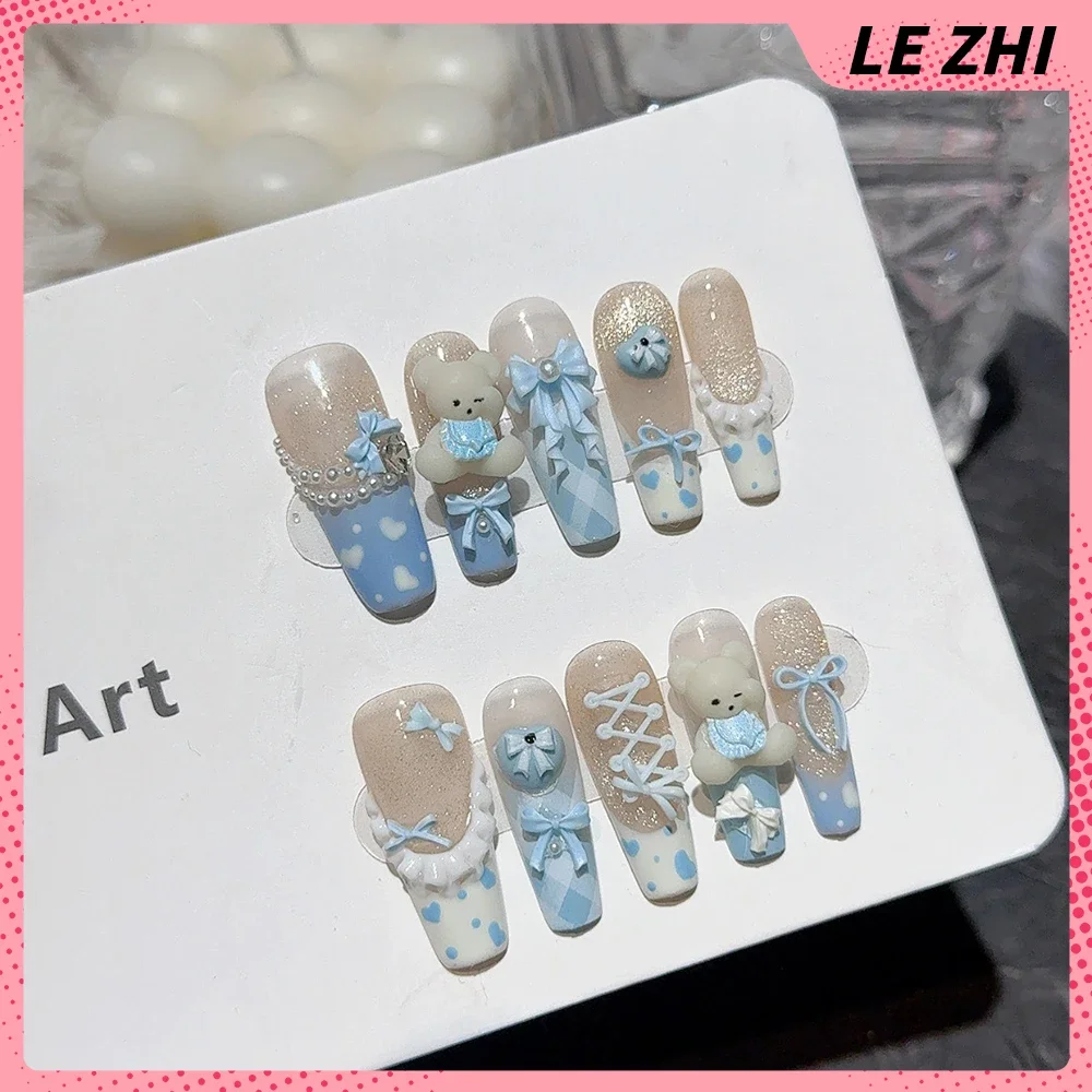 10Pcs Long Coffin Stiletto Lit - Nail Art France ulasan dan harga