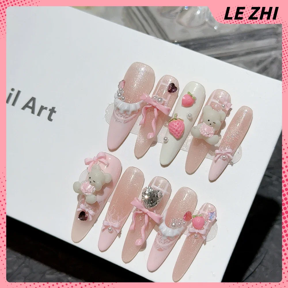 10Pcs Long Coffin Stiletto Lit - Nail Art France ulasan dan harga