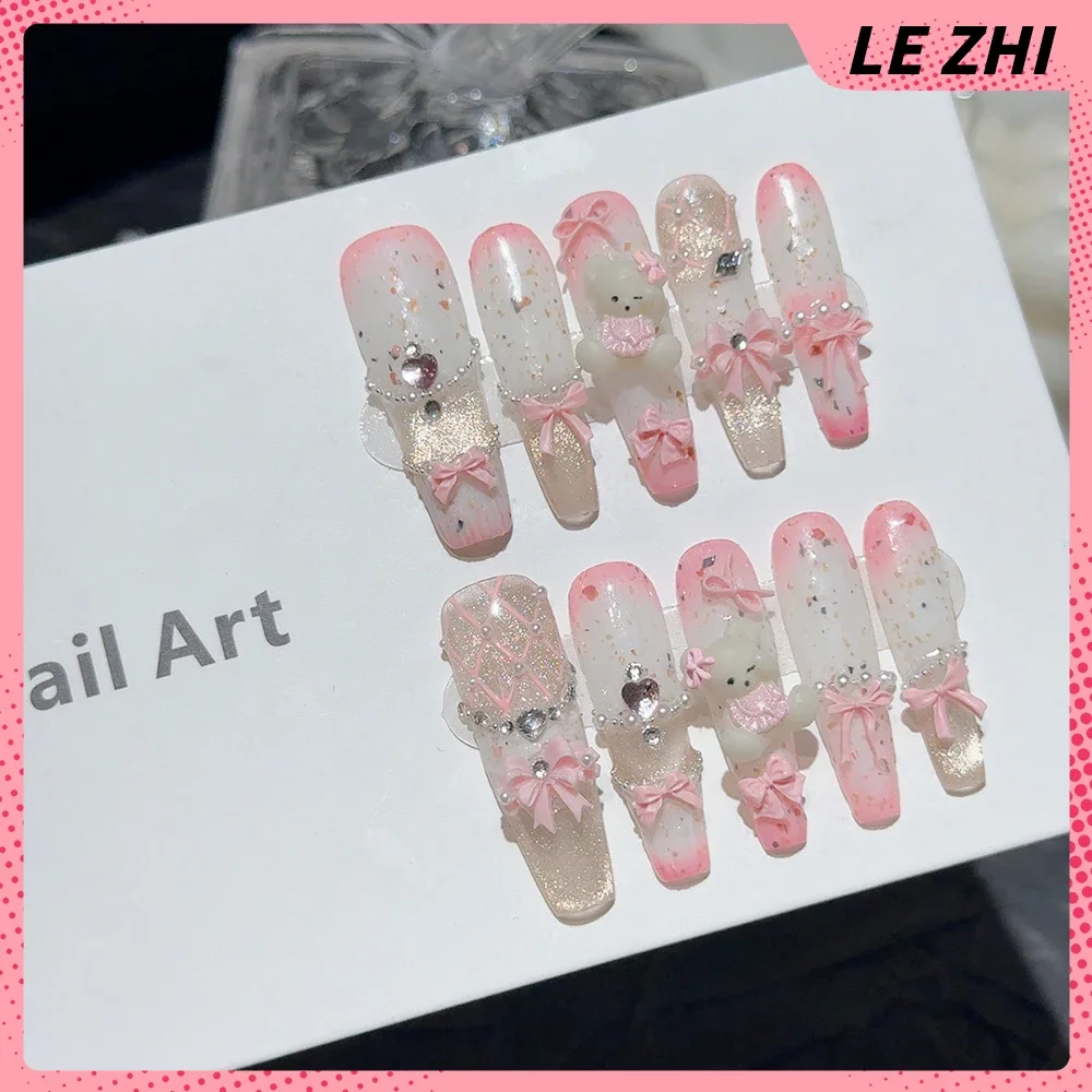 10Pcs Long Coffin Stiletto Lit - Nail Art France ulasan dan harga