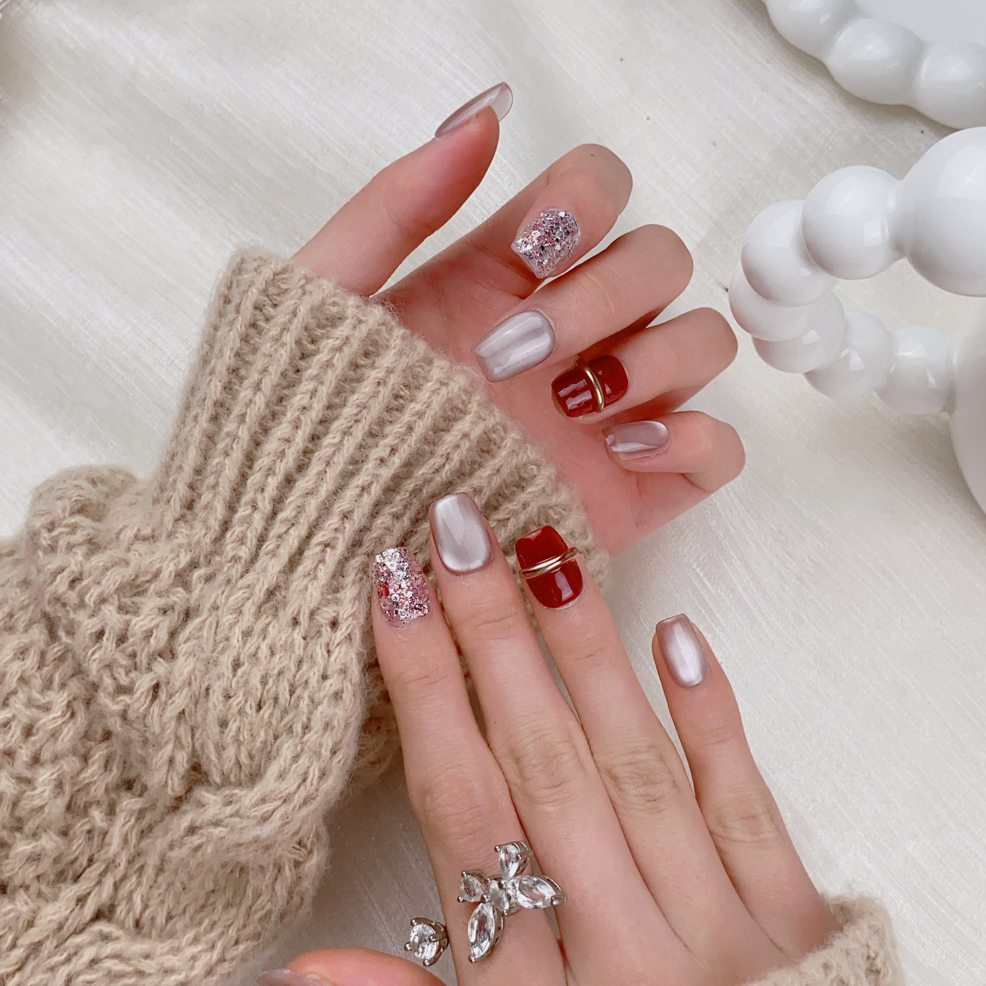 10PCS Light Luxury Short Squar - Nail Art Simple ulasan dan harga