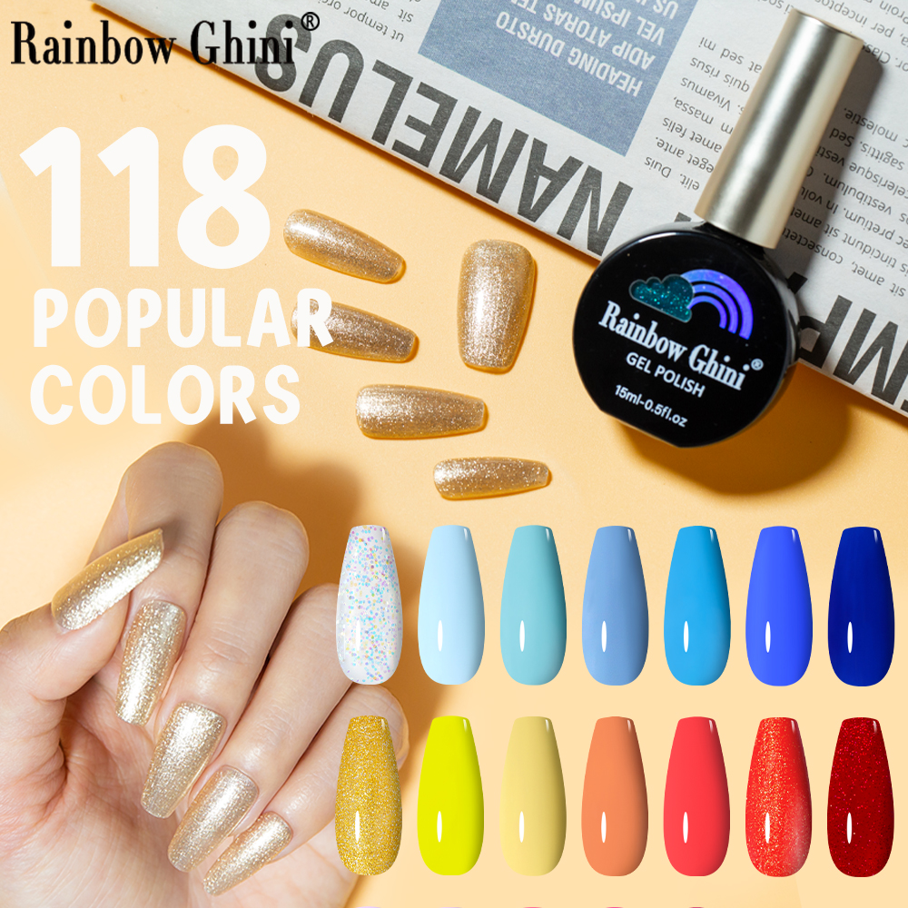 Rainbow Ghini 118 Colors 15ml  - Nail Art Rainbow ulasan dan harga