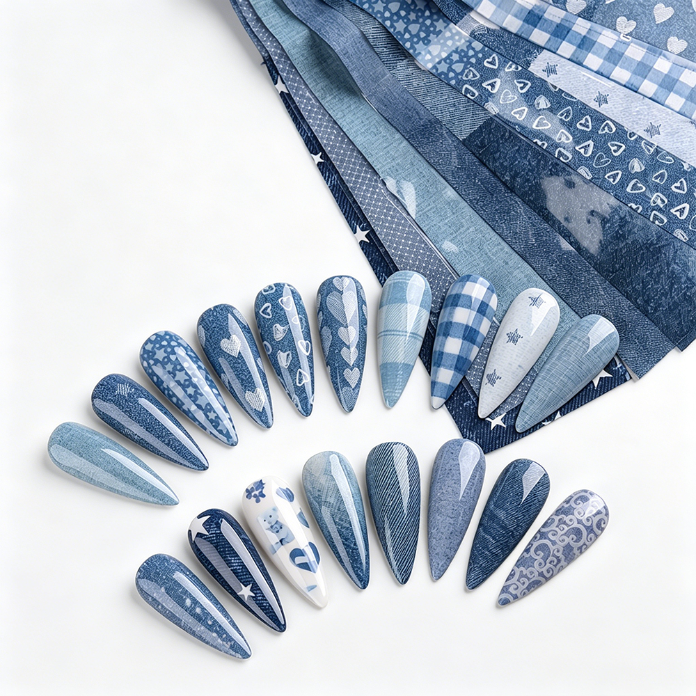 10 Rolls 3.8*20cm Retro Salt-s - Nail Art Denim ulasan dan harga