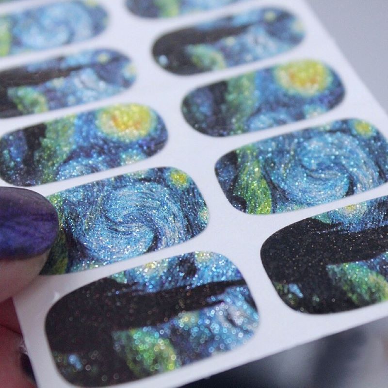 14Tips/Sheet Nail Wraps Van Go - Nail Art Van Gogh ulasan dan harga