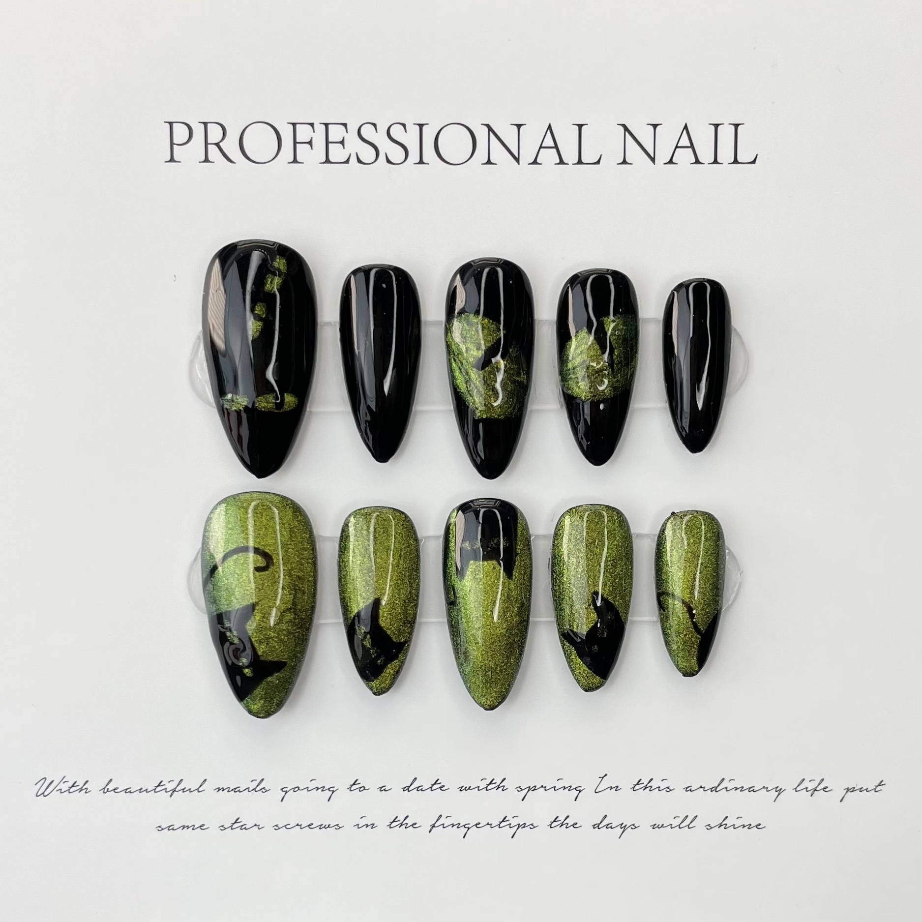 10pcs Handmade Press On Nails  - Nail Art Glitter ulasan dan harga