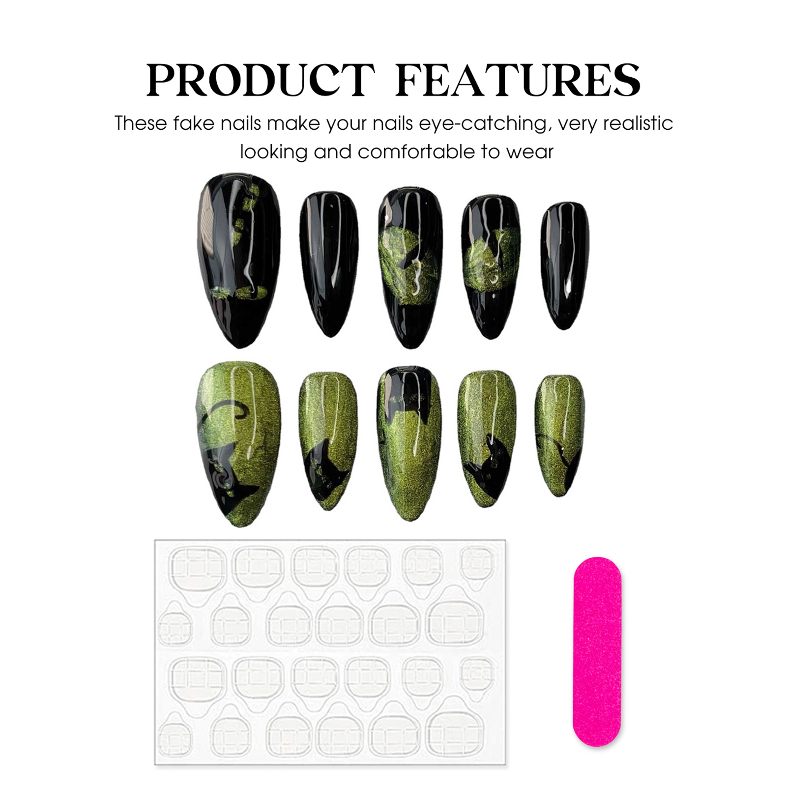 10pcs Handmade Press On Nails  - Nail Art Glitter ulasan dan harga