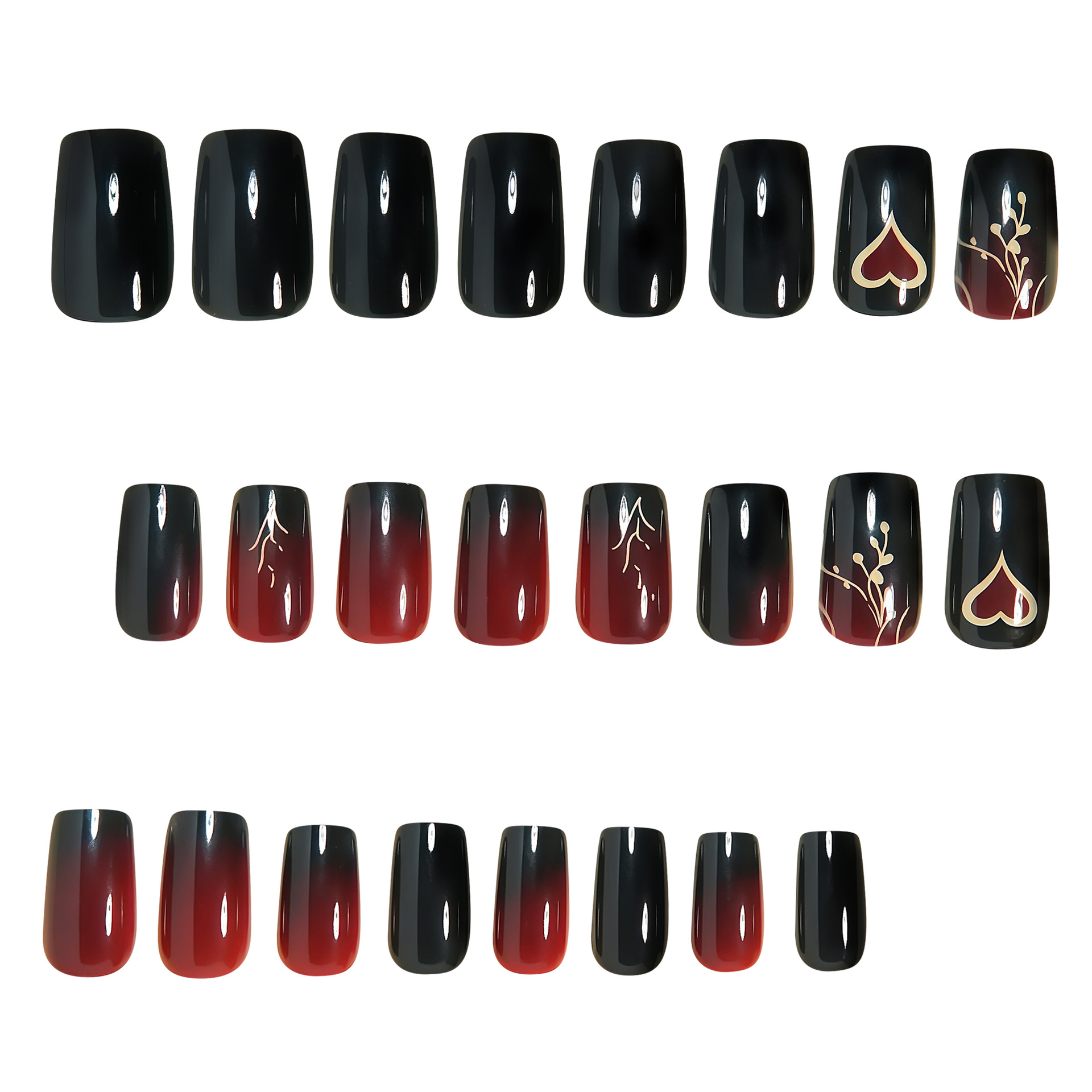 Cute heart fake nails for Vale - Nail Art Wedding ulasan dan harga