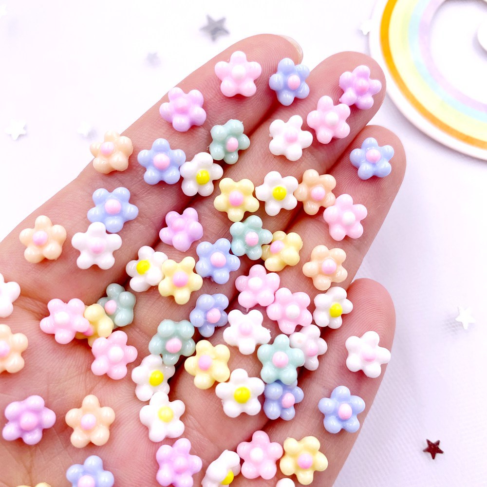 100Pcs 8mm Resin 3D Colorful K - Nail Art Wedding ulasan dan harga