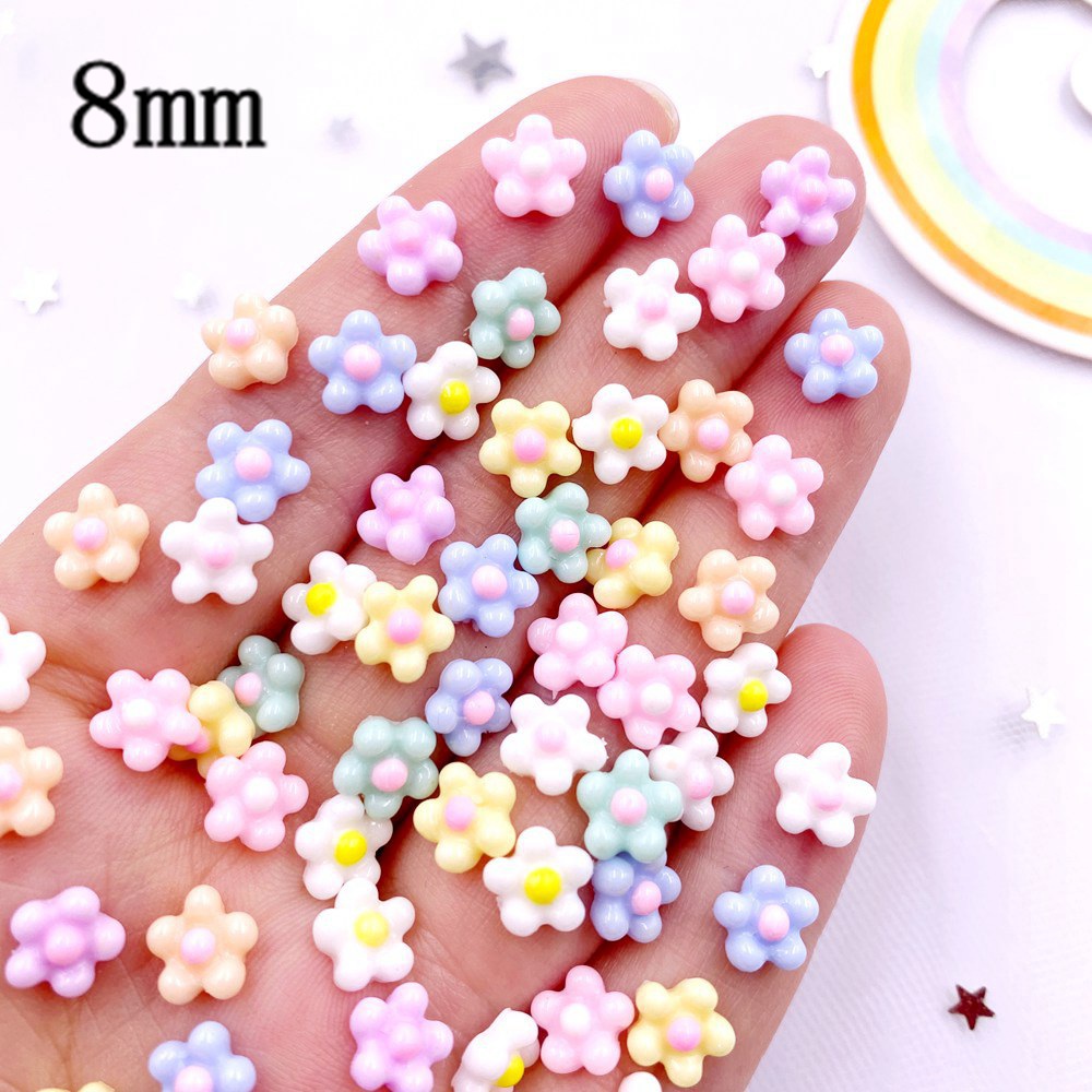 100Pcs 8mm Resin 3D Colorful K - Nail Art Wedding ulasan dan harga