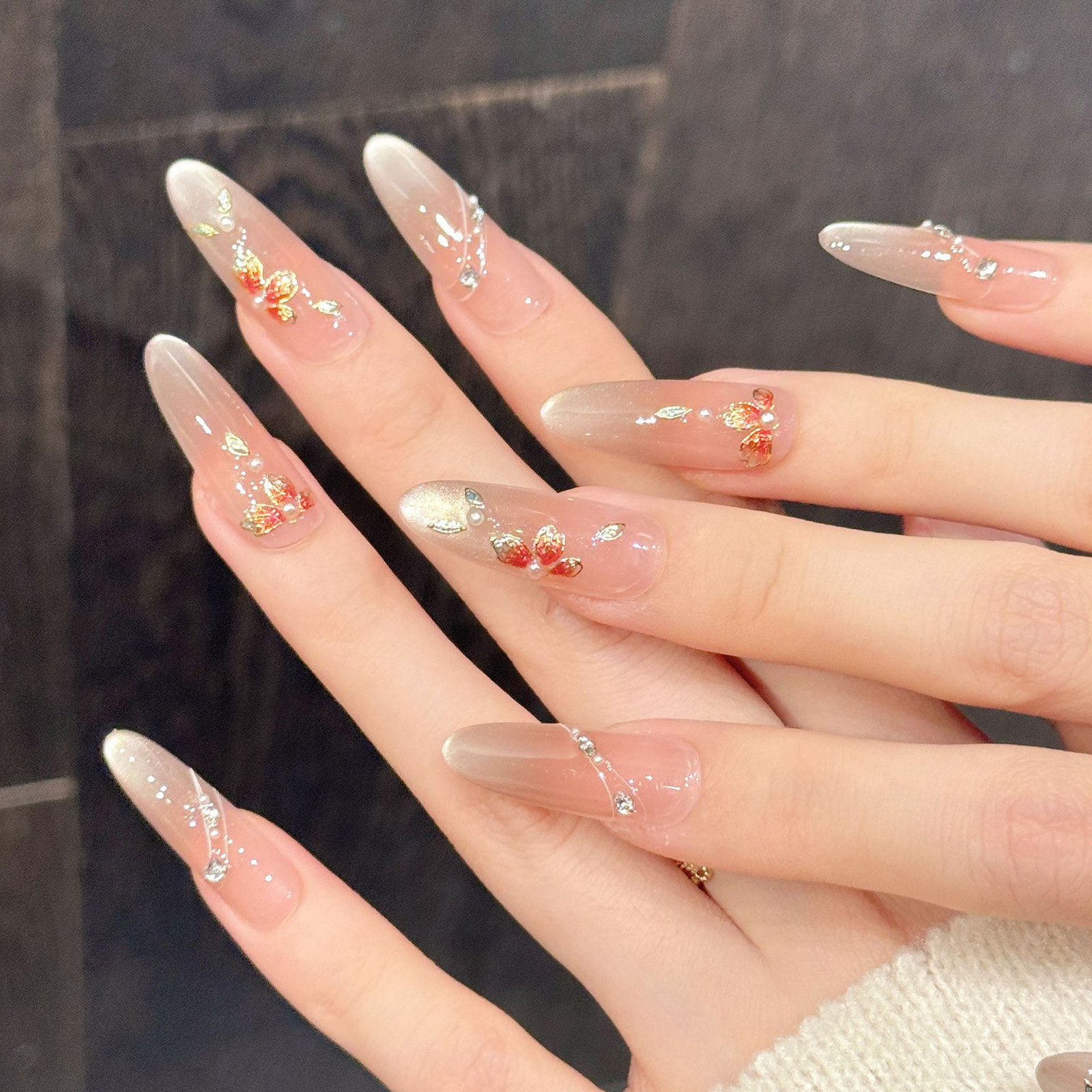 10pcs Handmade Fake Nails Pres - Nail Art Pink ulasan dan harga