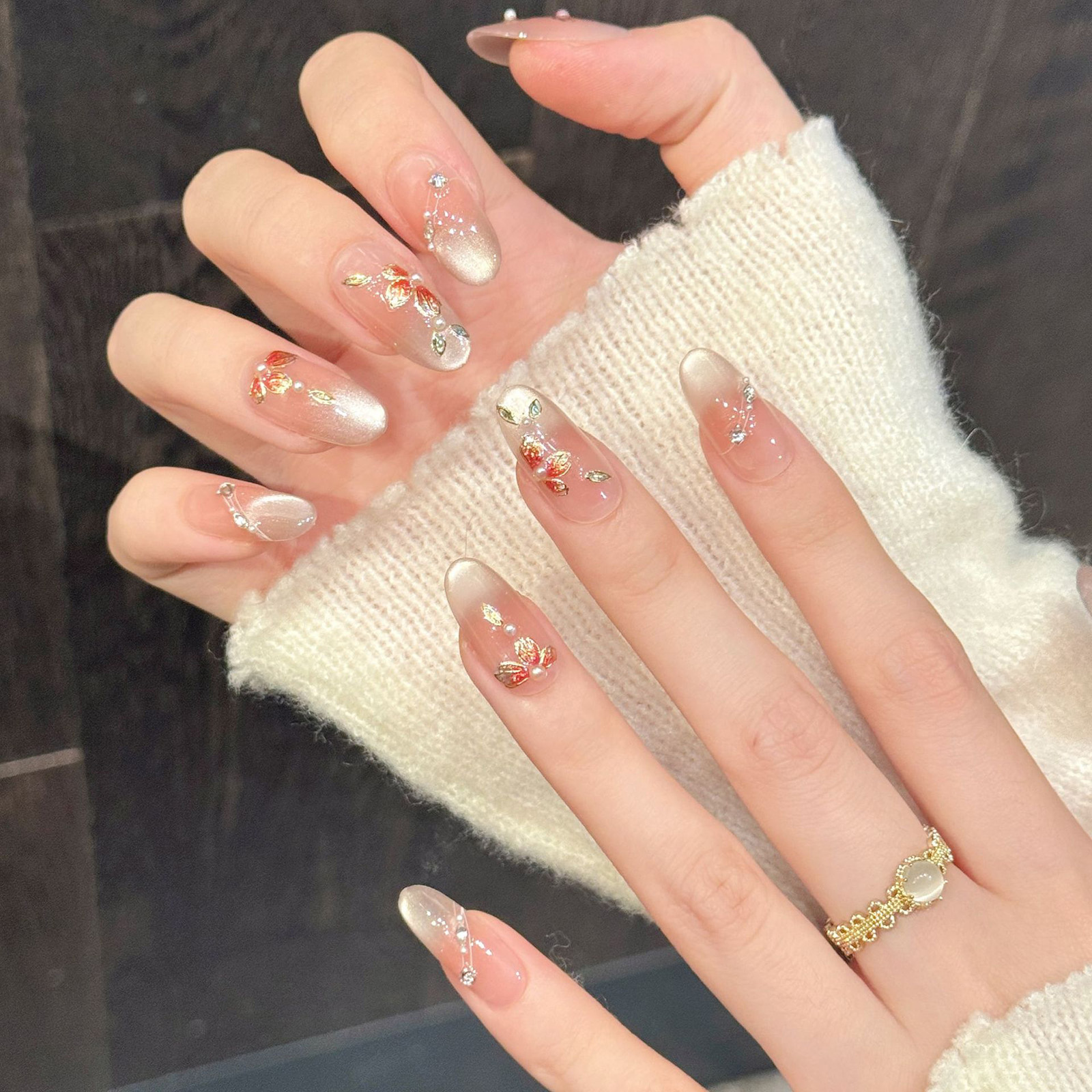 10pcs Handmade Fake Nails Pres - Nail Art Pink ulasan dan harga