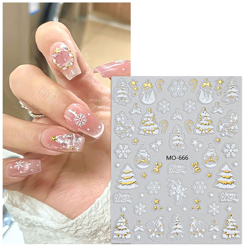 Snowman Star Sliders Cartoon D - Nail Art Xmas Stickers ulasan dan harga
