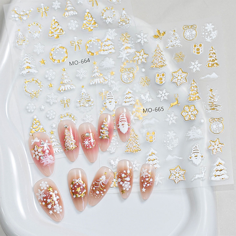 Snowman Star Sliders Cartoon D - Nail Art Xmas Stickers ulasan dan harga