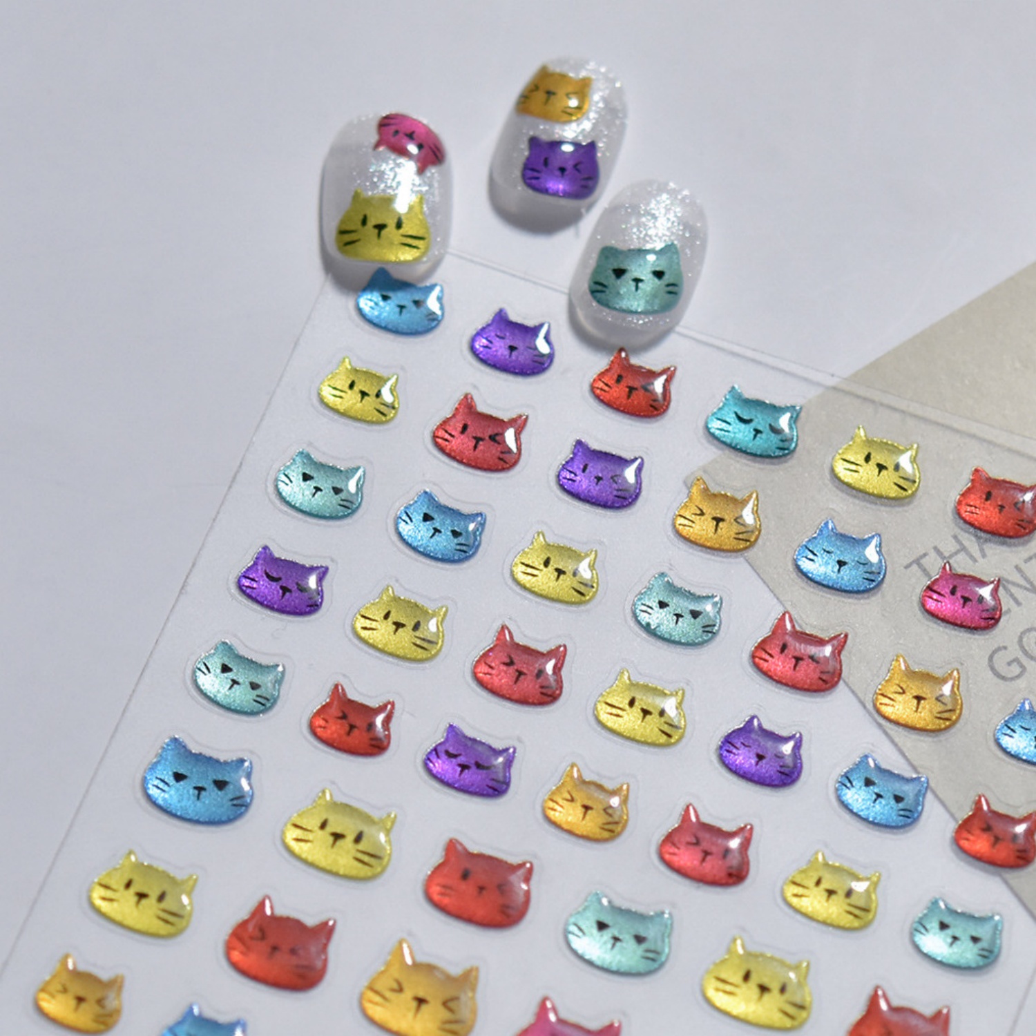 Funny Pet 5D Nail Stickers Met - Nail Art Rainbow ulasan dan harga