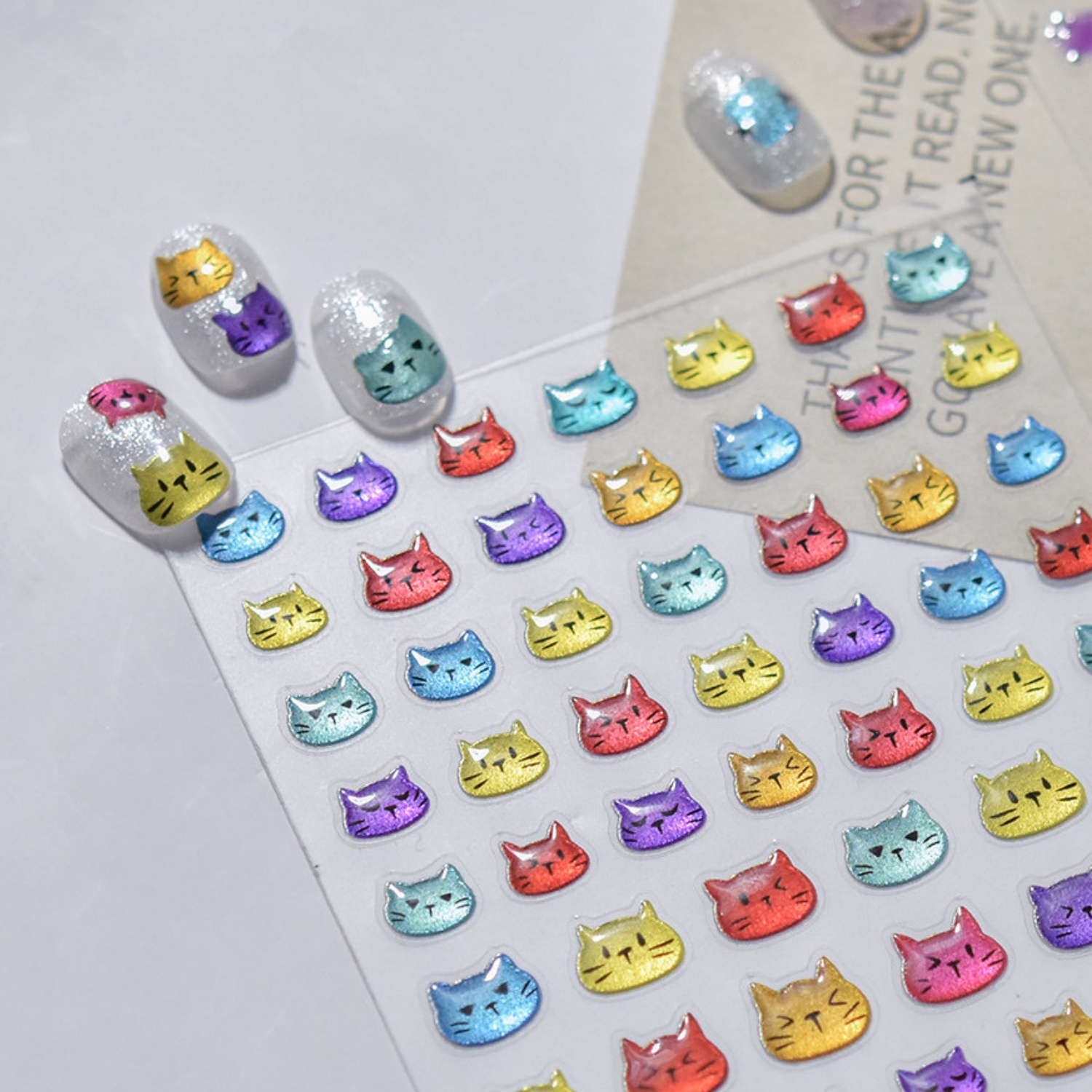 Funny Pet 5D Nail Stickers Met - Nail Art Rainbow ulasan dan harga