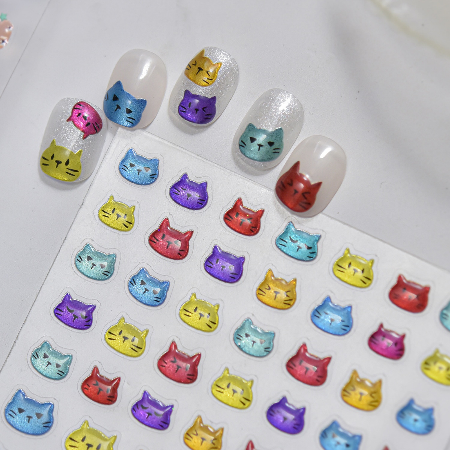 Funny Pet 5D Nail Stickers Met - Nail Art Rainbow ulasan dan harga