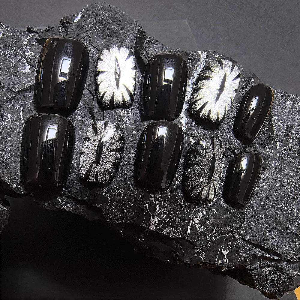 Dark Punk Cool Short Round Nai - Nail Art Glitter ulasan dan harga