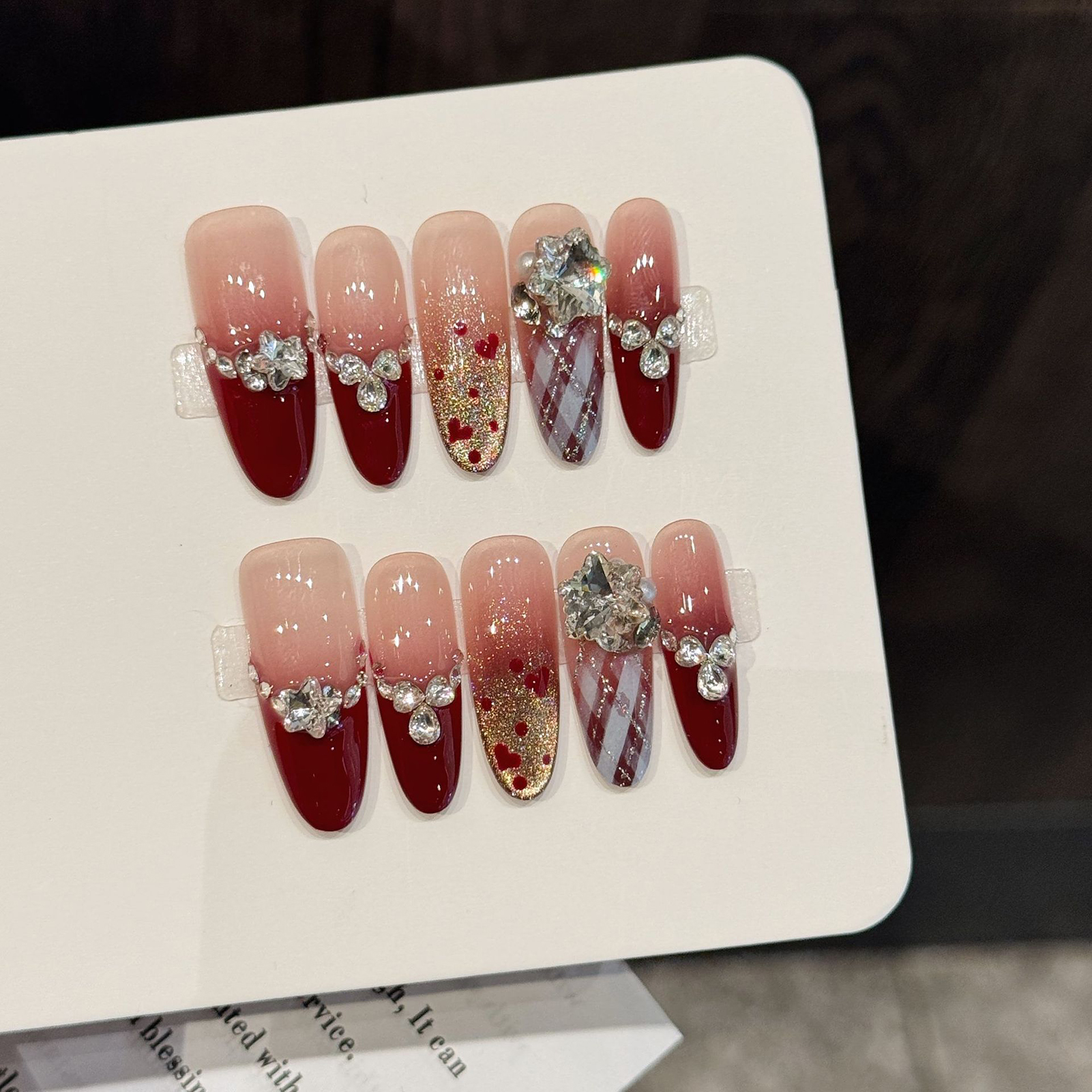 10PCS Long Oval French Press O - Nail Art Glitter ulasan dan harga