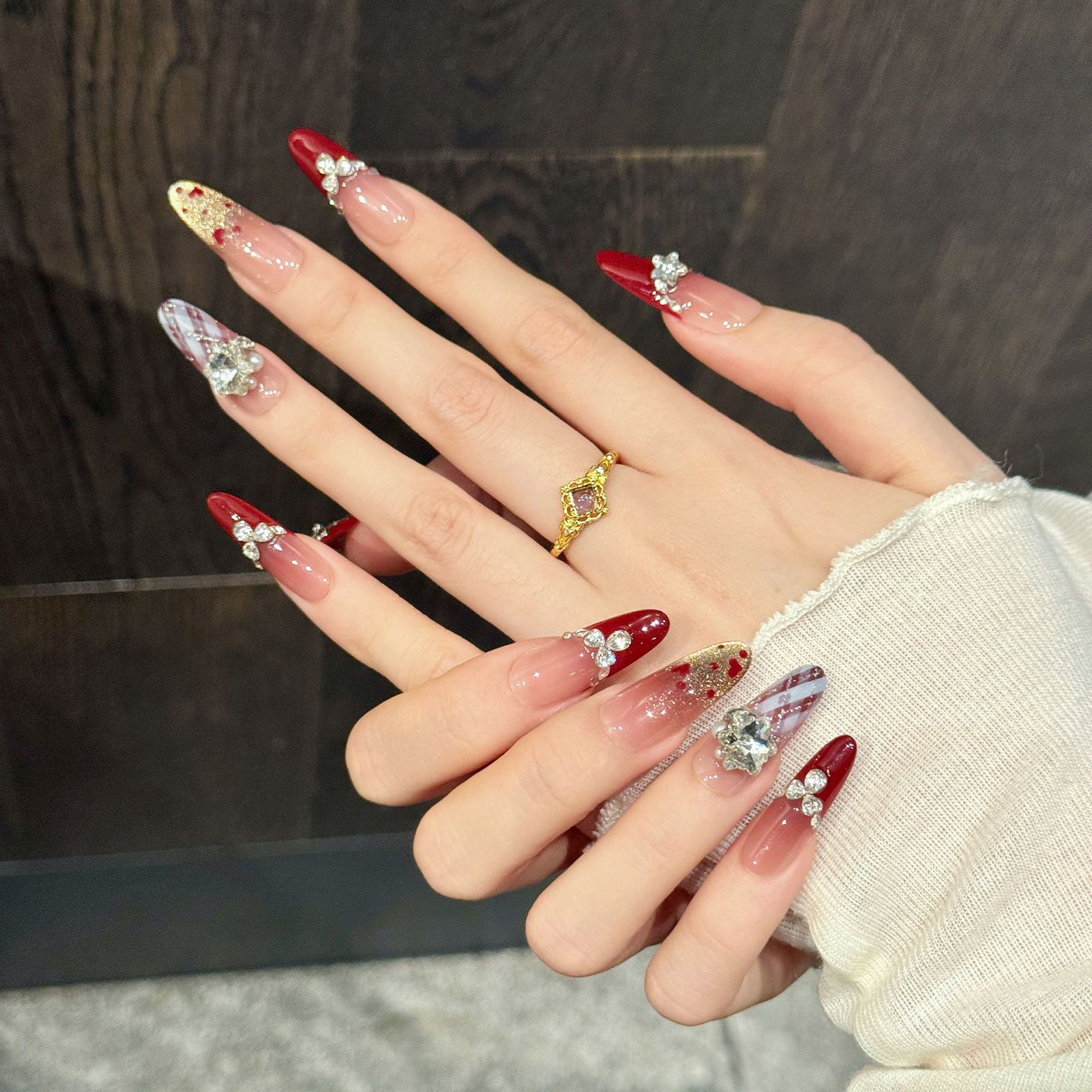 10PCS Long Oval French Press O - Nail Art Glitter ulasan dan harga