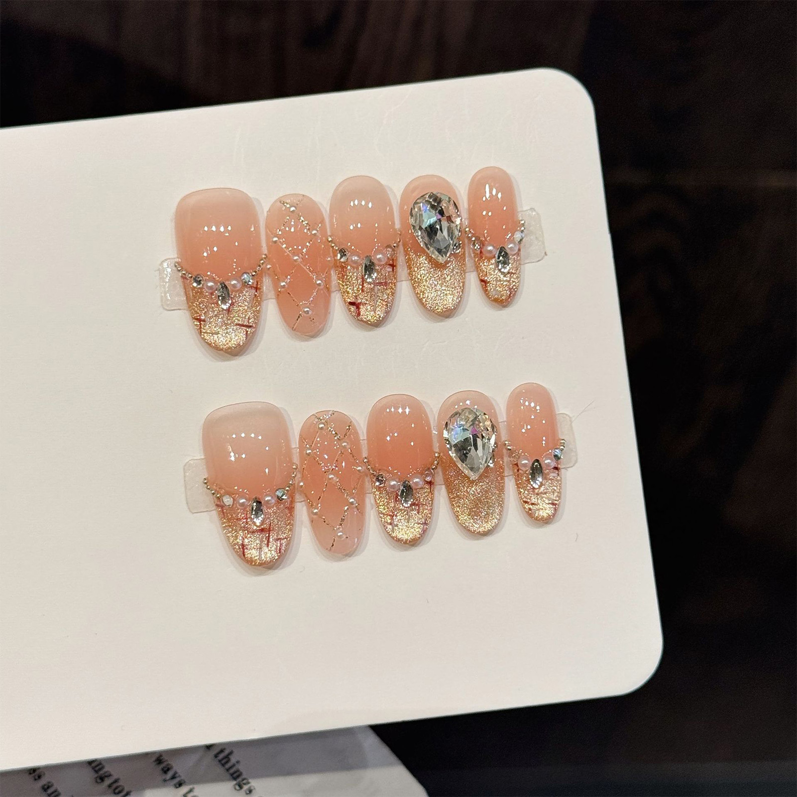 10PCS Long Oval French Press O - Nail Art Glitter ulasan dan harga